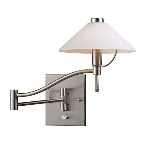 Titan Lighting 1-Light Satin Nickel Swing Arm Wall-Mount-TN-6376 - The ...