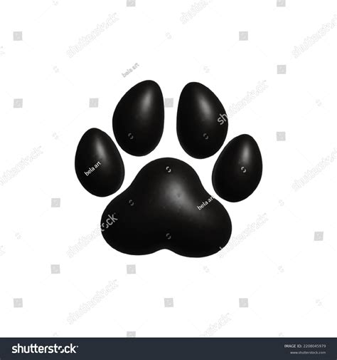 3d Illustration Dog Footprint Silhouette Stock Illustration 2208045979 ...