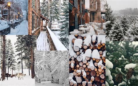 Winter vibes aesthetic snow laptop wallpapers collage