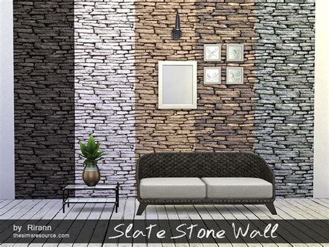 The Sims Resource: Slate Stone Wall by Rirann • Sims 4 Downloads | Sims house, Sims 4, Sims