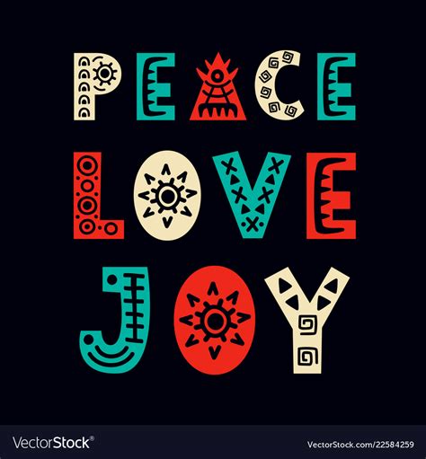 Peace love joy christmas greeting card Royalty Free Vector