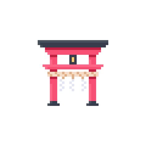 Pixel art style torii gate with a white background. 27559693 Vector Art at Vecteezy