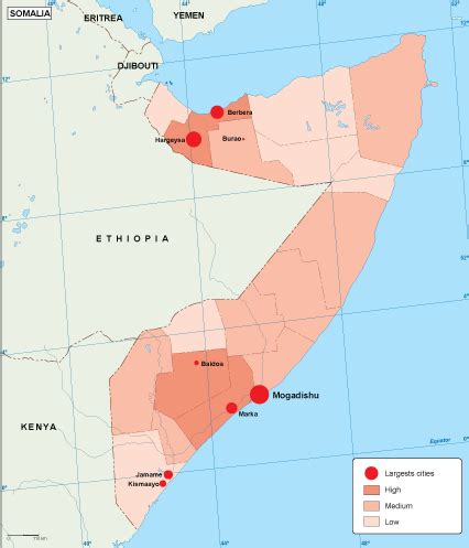 Somalia population map. EPS Illustrator Map | Vector maps