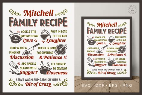 Our Family Recipe SVG Personalized Family Kitchen Sign SVG - Etsy