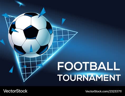 Football tournament with blue background template Vector Image