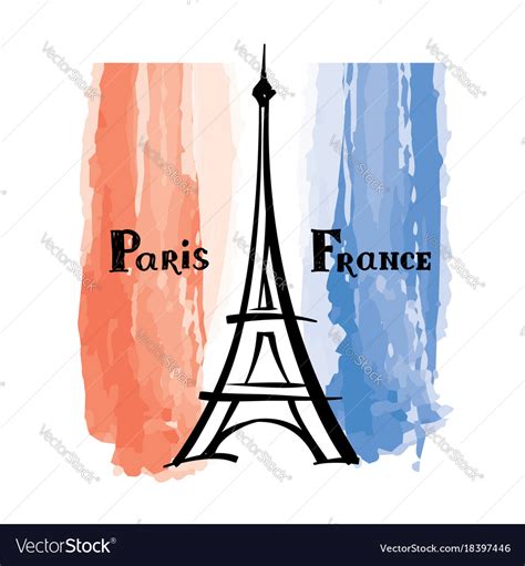 Travel france sign paris famous eiffel tower Vector Image