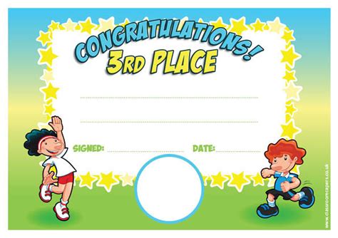 Personalised Certificates for Schools | 3rd Place Sports Day Award - Add School Logo Custom Option