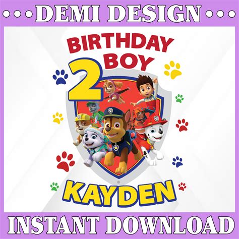 Personalized Name And Ages, Paw Patrol Chase Birthday Png, P - Inspire ...