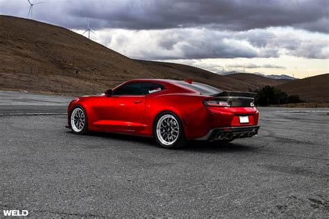 Chevy SS camaro red and black with Polished Lip | WELD Wheels