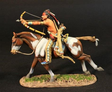 Blackfoot Warrior with Bow and Nocked Arrow, The Blackfoot, The Fur Trade--single mounted figure ...