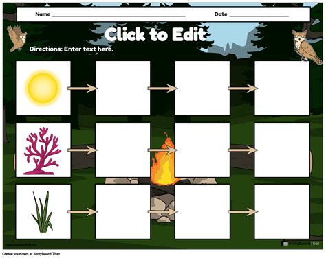 Wild forest-themed Food Chain Worksheets Storyboard