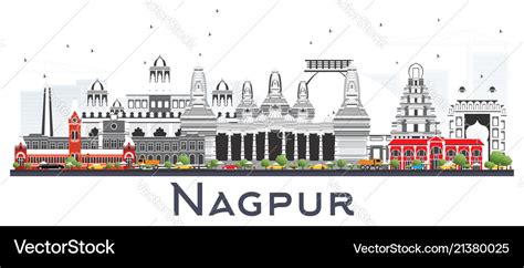 Nagpur india city skyline with gray buildings Vector Image