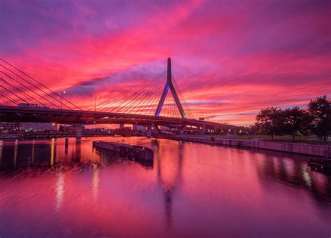 Zakim Bridge Sunset Photograph by Rob Davies - Fine Art America