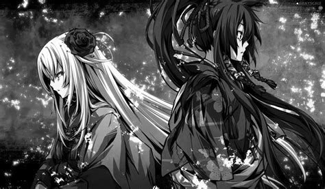 Grayscale ghost, Anime, girl - 2048x1200