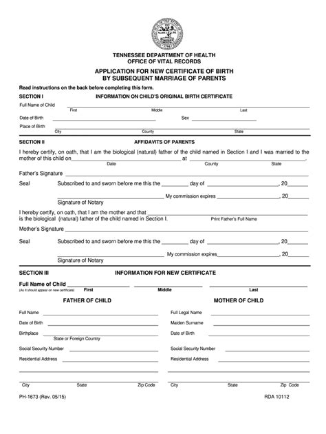 Tennessee birth certificate: Fill out & sign online | DocHub