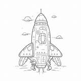 Spaceship Coloring Page sketch template