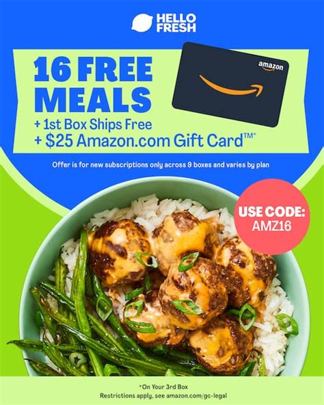 Make mealtime a breeze with HelloFresh. Use code AMZ16 for 16 free meals and a bonus $25 Amazon ...