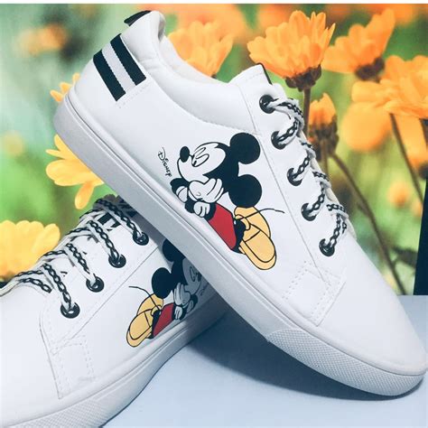 Mickey mouse shoes for women white fashion sneakers | Shopee Philippines