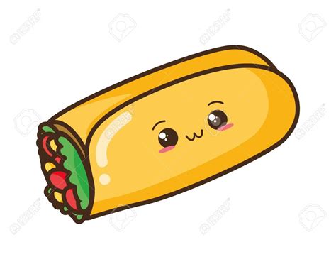 kawaii cartoon burrito character vector illustration design , #AFF, #burrito, #cartoon, #kawaii ...