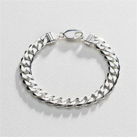 Buy Revere Sterling Silver Solid Curb Bracelet | Men's bracelets | Argos