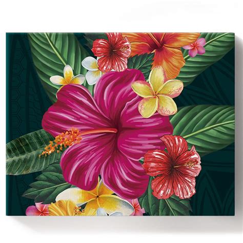 Hibiscus Acrylic Paintings