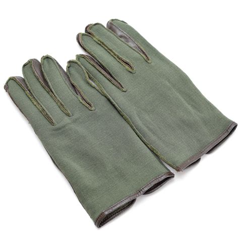 Original Belgian army combat gloves WWII style gloves nylon leather Olive NEW