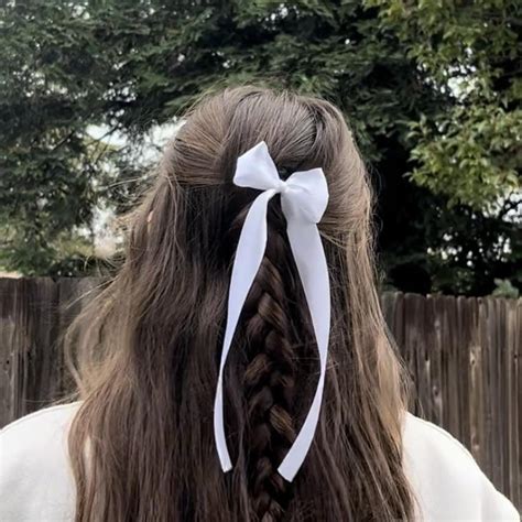 🤍🤍white bow with hair clip on the back **handmade... - Depop