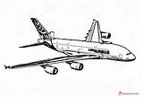 Airplane Coloring Pages A380 sketch template