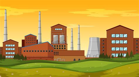 Factory site background scene 693420 Vector Art at Vecteezy