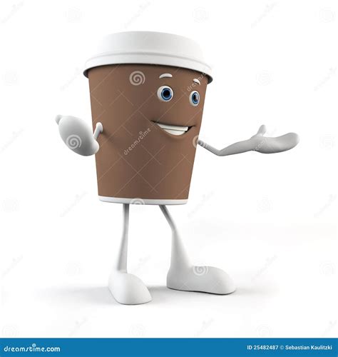 Funny coffee cup stock illustration. Illustration of holder - 25482487