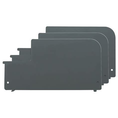 Global Lateral File Plate Dividers, Dark Grey, 3/BX | Grand & Toy