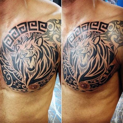 Cool Small Tribal Chest Tattoos For Men