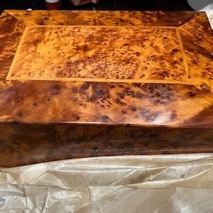 Large HANDMADE Solid Thuya Burl JEWELRY BOX Wood Gift, 12x8 Lockable ...