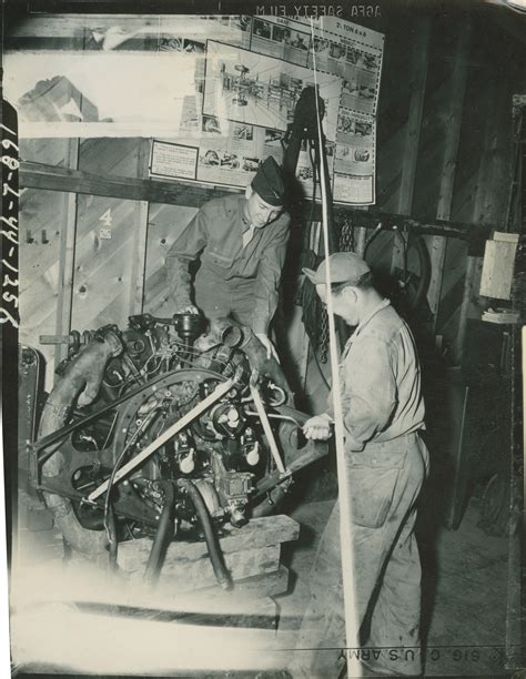 Mechanics repair motor in San Luis Obispo, California on 29 March 1944 | The Digital Collections ...