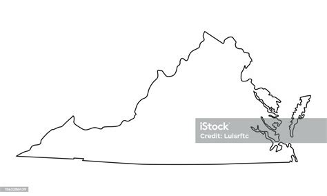 Virginia State Outline Map Stock Illustration - Download Image Now ...