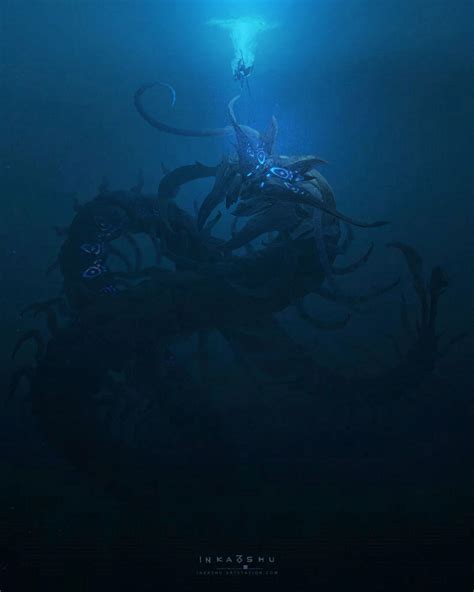 ArtStation - Deep sea king, Inka Shu | Sea monster art, Ocean monsters, Deep sea creatures