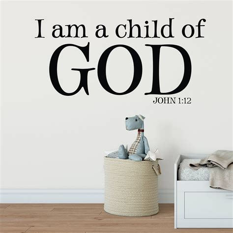 I am a child of God John 1:12 Bible Verse Wall Decal Vinyl | Etsy