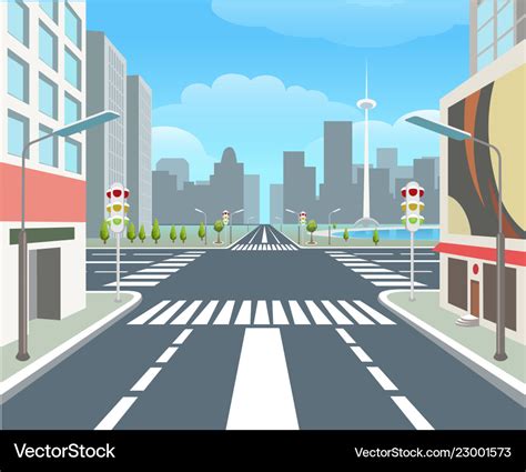 City road urban street Royalty Free Vector Image