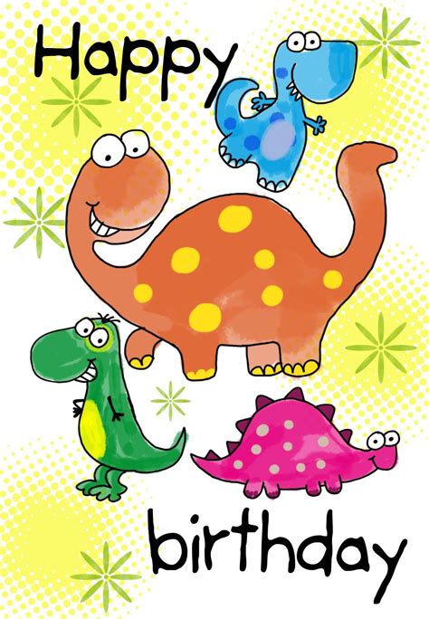 Printable Dinosaur Birthday Card