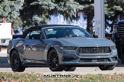 2024 Mustang EcoBoost Convertible Spied in Vapor Blue w/Blue Brembos | Mustang7G - 2024+ S650 ...