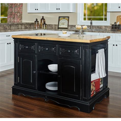 Powell Company Natural Pennfield Black Kitchen Island Granite Top 318 ...