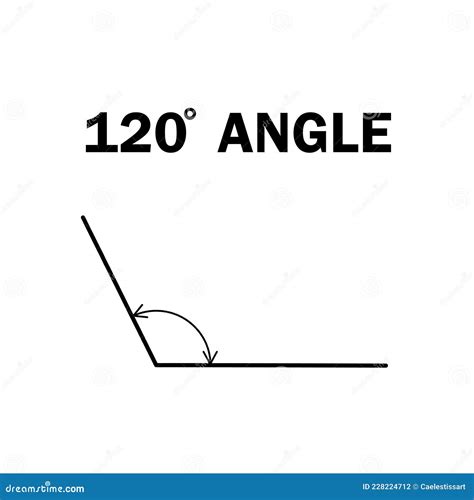 120 Degree Angle. Geometric Mathematical Angle with Arrow Vector Icon Isolated on White ...