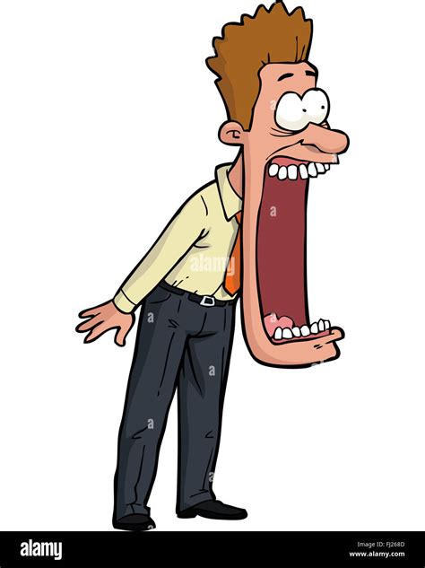 Cartoon shocked man with his mouth open illustration Stock Photo - Alamy