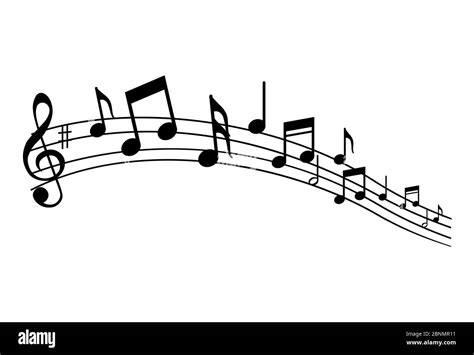 Musical note. Staff treble clef notes musician concept vector isolated ...