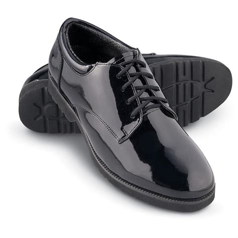 Men's Mil - Tec® Patent Leather Shoes, Black - 130871, Combat ...