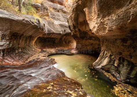 Subway Slot Canyon In Zion Utah Stock Image - Image of landscape, pools ...