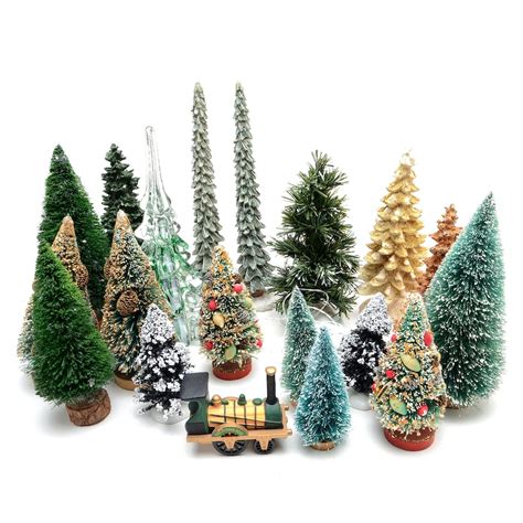 Assortment of Christmas Village Accessories and Trees | EBTH