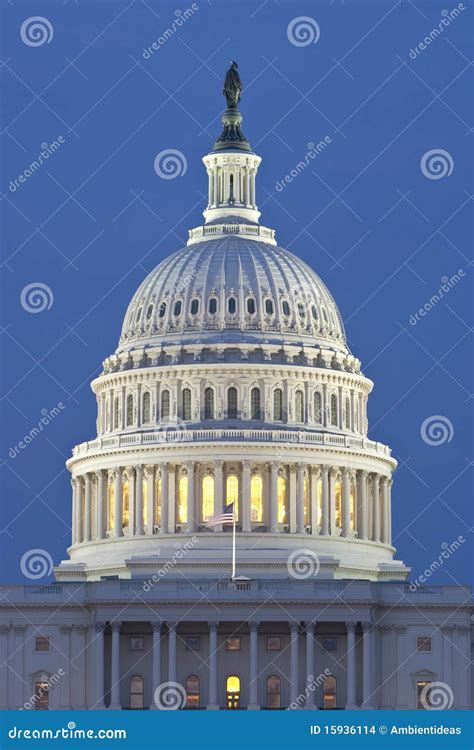 US Capitol Dome at Night stock photo. Image of united - 15936114