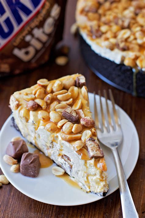 No-Bake Snickers Cheesecake - Life Made Simple