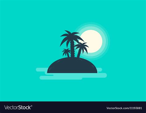 Silhouette of small islands landscape Royalty Free Vector